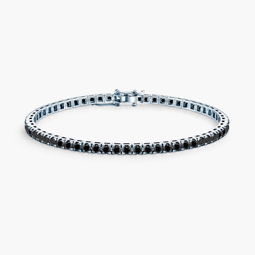 Bransoletka tenisowa Luminy 3,0mm: białe złoto, czarne diamenty